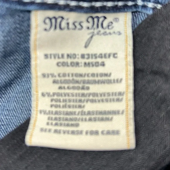 Women's Miss Me Jeans Mid-Rise Easy Crop Pants Sz 36 Plus Size - Picture 3 of 7